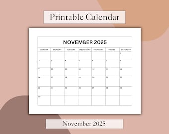 記入可能/編集可能な 2025 年 11 月カレンダー | 2025 年 11 月