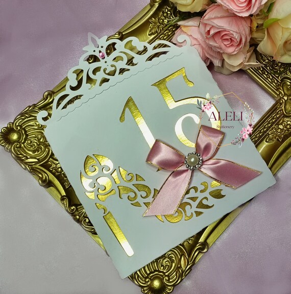 Laser Cut Invitation Foil Invitation Bright Invitation 15 Etsy