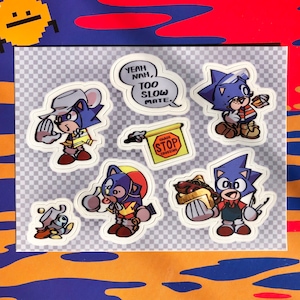 Sonic but he&#39;s &#39;strayan (オーストラリアのソニック) Sticker Sheet