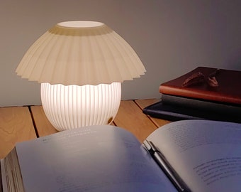 Lámpara RippleGlow: Lámpara de mesita de noche recargable