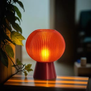 Amber Tischlampe - Pilz Lampe - Zurück zu Schulbedarf - Schreibtischlampe - Vintage Lampe