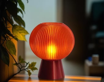 Amber Mushroom Table Lamp: Minimalist Desk Lamp - Christmas Gift