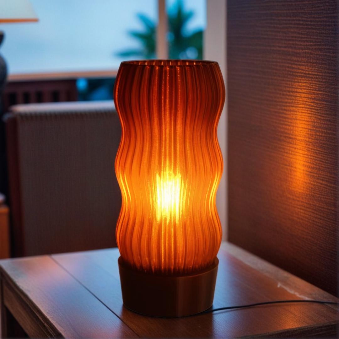 Wavy Table Lamp: Retro Minimalist Design, Recycled Plastic - Christmas ...