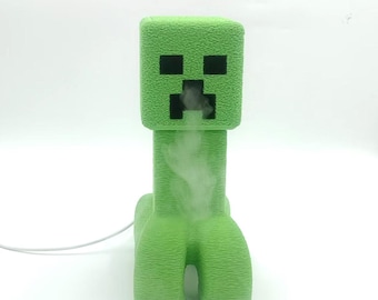 Adorable  Creeper Humidifier - 3D Mist Spray Fun & Gaming Decor