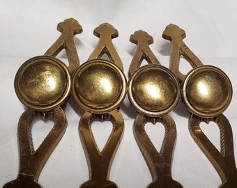 4 Vintage Brass Drawer pulls