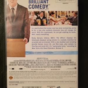 The Invention of Lying DVD Ricky Gervais, Jennifer Garner, Rob Lowe