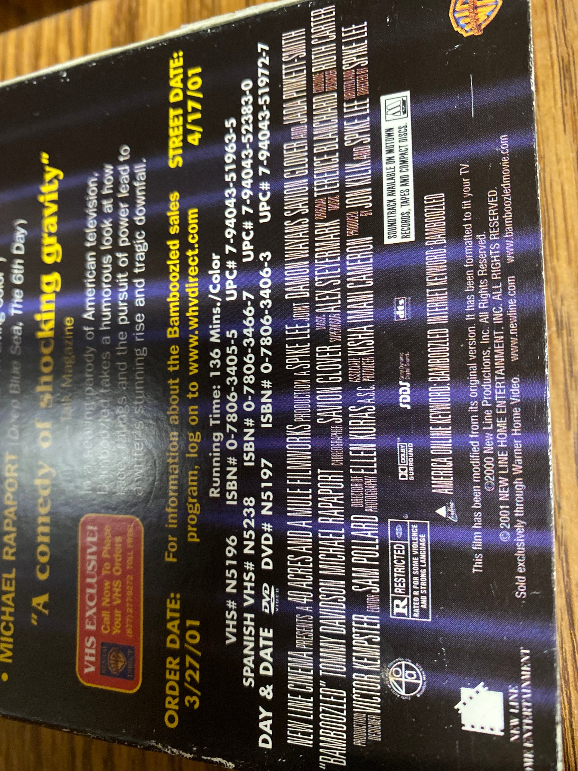 Bamboozled - A Spike Lee Joint VHS - Etsy