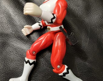 Figurine Power Rangers Dans L’espace – Lanceur Rouge 1997 – Bandai Rare, édition Collection