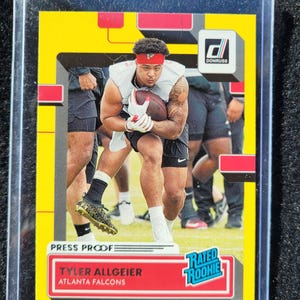 Tyler Allgeier Press Proof Rated Rookie Atlanta Falcons 2022 Panini Donruss Football Card