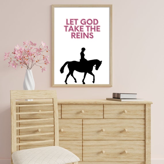 Let God Take the Reins Printable Horse Wall Art Horse Quote - Etsy
