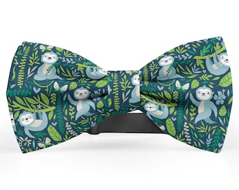 Bow tie for men, Pocket Square, Kids Bowtie, Toddler Bow Ties, Bowties for him, Novelty and Neckwear Bow Tie (Cute Sloths)
