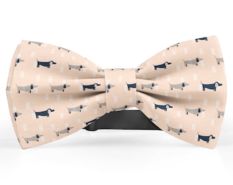 Herren Fliege, Einstecktuch, Kinder Fliege, Kleinkind Fliege, Fliegen für Ihn, Neuheit und Krawatte Fliege (Dackel)