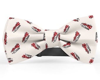 Bow tie for men, Pocket Square, Kids Bowtie, Toddler Bow Ties, Bowties for him, Novelty and Neckwear Bow Tie ( Firetruck Theme )