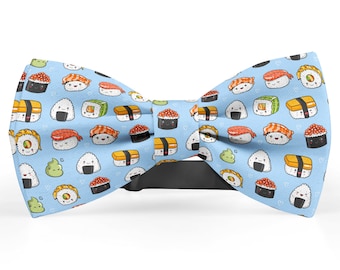Bow tie for men, Pocket Square, Kids Bowtie, Toddler Bow Ties, Bowties for him, Novelty and Neckwear Bow Tie (Various Sushi)