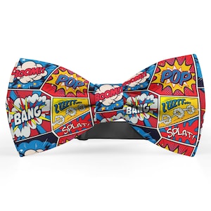 Bow tie for men, Pocket Square, Kids Bowtie, Toddler Bow Ties, Bowties for him, Novelty and Neckwear Bow Tie (Retro Comic Strip)