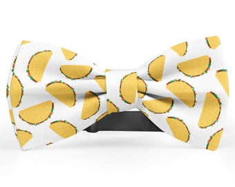 Bow tie for men, Pocket Square, Kids Bowtie, Toddler Bow Ties, Bowties for him, Novelty and Neckwear Bow Tie(Taco Mexican Food)