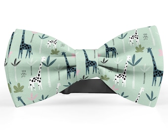 Bow tie for men, Pocket Square, Kids Bowtie, Toddler Bow Ties, Bowties for him, Novelty and Neckwear Bow Tie (Kids Giraffe Theme)