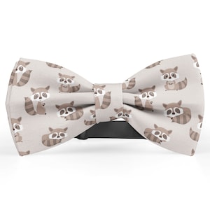 Bow tie for men, Pocket Square, Kids Bowtie, Toddler Bow Ties, Bowties for him, Novelty and Neckwear Bow Tie (Cute Raccoon)