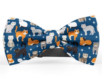 Bow tie for men, Pocket Square, Kids Bowtie, Toddler Bow Ties, Bowties for him, Novelty and Neckwear Bow Tie (Adorable Cats)