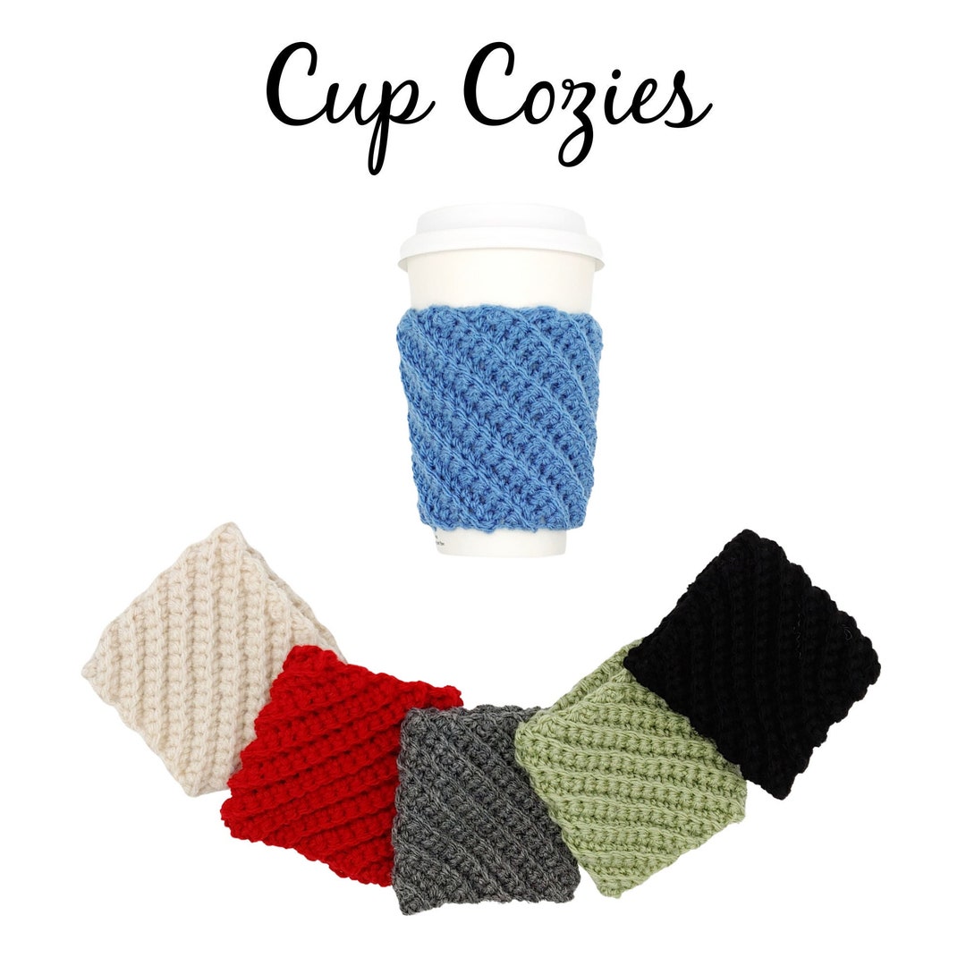 Crochet Cup Cozy Holder Diagonal Design Reusable Cup Cozy Coffee