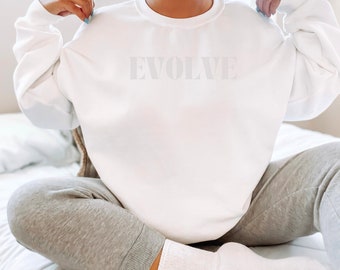 Evolucionar sudadera, suéter motivacional, suéter terapeuta, conciencia mental, sudadera con capucha de moda, sudadera de amor propio, regalo para mujeres