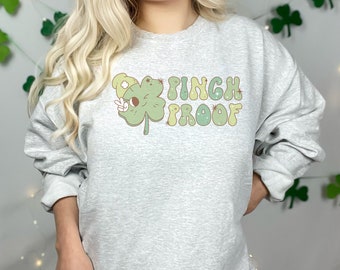 Klämsäker tröja, St Patricks Day-tröja, Shamrock-tröja, Retro Saint Patty-tröja, Damtröja, St Patricks Day-tröja