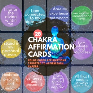 Carte di affermazione Chakra, Io sono affermazioni, mazzo di affermazioni stampabili, affermazioni di risveglio spirituale, mazzo di affermazioni stampabili