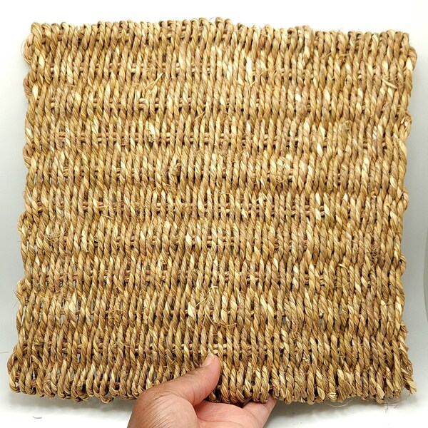 11x11 Seagrass Mat Rabbit Supply Part and Natural Chew Toy Cage Liner Rabbit Bed Chinchilla Bed Guinea Pig Bed Also for Rats and Birds
