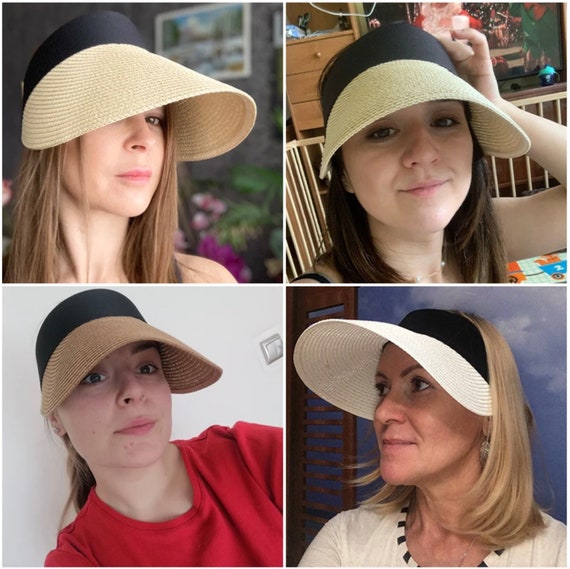 Handmade Women Straw Hat Empty Top Women's Summer Hat Sun Protection  Outdoor Sports Fishing Hat Beach Chapeau 
