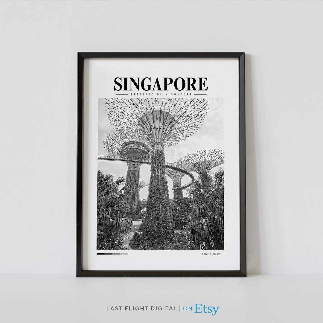 Singapore Poster Print Singapore Poster Singapore Wall Art Etsy