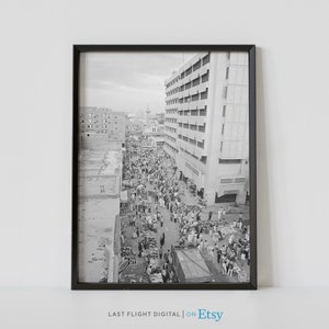 Sudan Print, Khartoum Poster, Souq Arabi Market, Sudan Poster, Khartoum Print, Black White Photo, Africa Print, Cityscape, Skyline, Streets