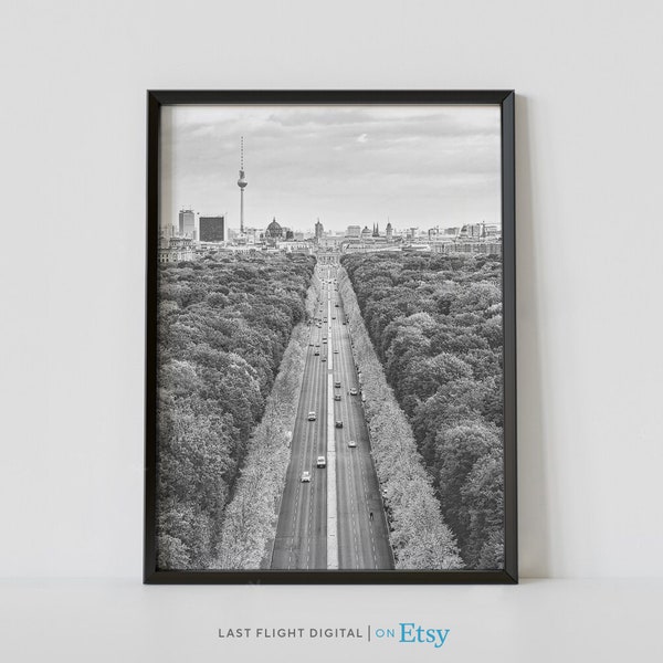 Berlin Print, Germany Poster, TV Tower, Berlin Poster, Travel Poster, Black and White Photo, Europe, Cityscape, German Cityscape, Skyline