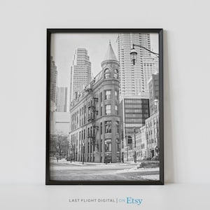 Toronto Poster, Canada Poster, Gooderham Building, Toronto Wall Art, Toronto Print, Canada Print, Black White Photography, Downtown, City