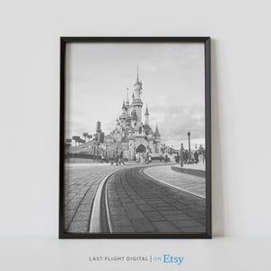 Paris Poster, Paris Disneyland, France Poster, Paris Print, Magic Kingdom, Mickey Mouse, Disney Art, Cinderella Castle, Wall Art, Theme Park