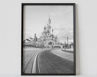 Paris Poster, Paris Disneyland, France Poster, Paris Print, Magic Kingdom, Mickey Mouse, Disney Art, Cinderella Castle, Wall Art, Theme Park