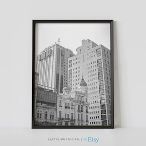 Uruguay Poster, Montevideo Poster, Downtown, Independence Square, Montevideo Print, Uruguay Print, Black White Photography, South America