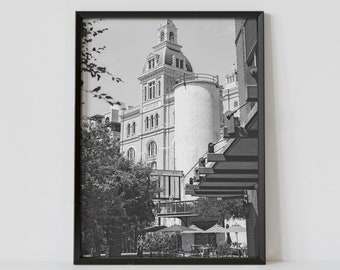 San Antonio Texas Black and White Travel Poster, Historic Pearl Photography Print, Digital Download