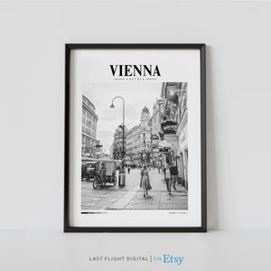 Vienna Print, Austria Poster, Vienna Wall Art, Travel Poster, Black and White Photography, Europe, City Streets, Austria Print, Photo, Decor