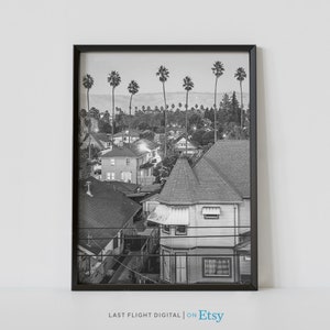 San Jose Print, California Poster, San Jose Poster, Black and White Photo, City Street, California Poster, Cityscape, Skyline, Digital Print