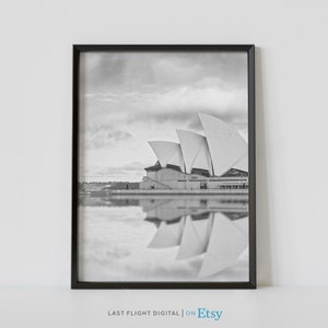 Sydney Print, Australia Poster, Sydney Opera House, Sydney Poster, Australia Print, Sydney Australia, Black White Photography, Harbor, Ocean