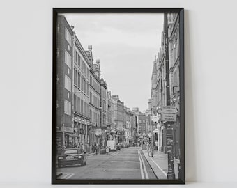 Dublin Ireland Black and White Travel Poster, Cityscape Photography Print, Europe Wall Art, Digital Download