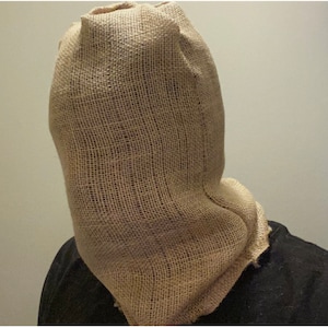 Burlap sac mask / with visibility / you can see with this mask on / ski mask / knit ski mask / balaclava/ visibility/ Halloween mask