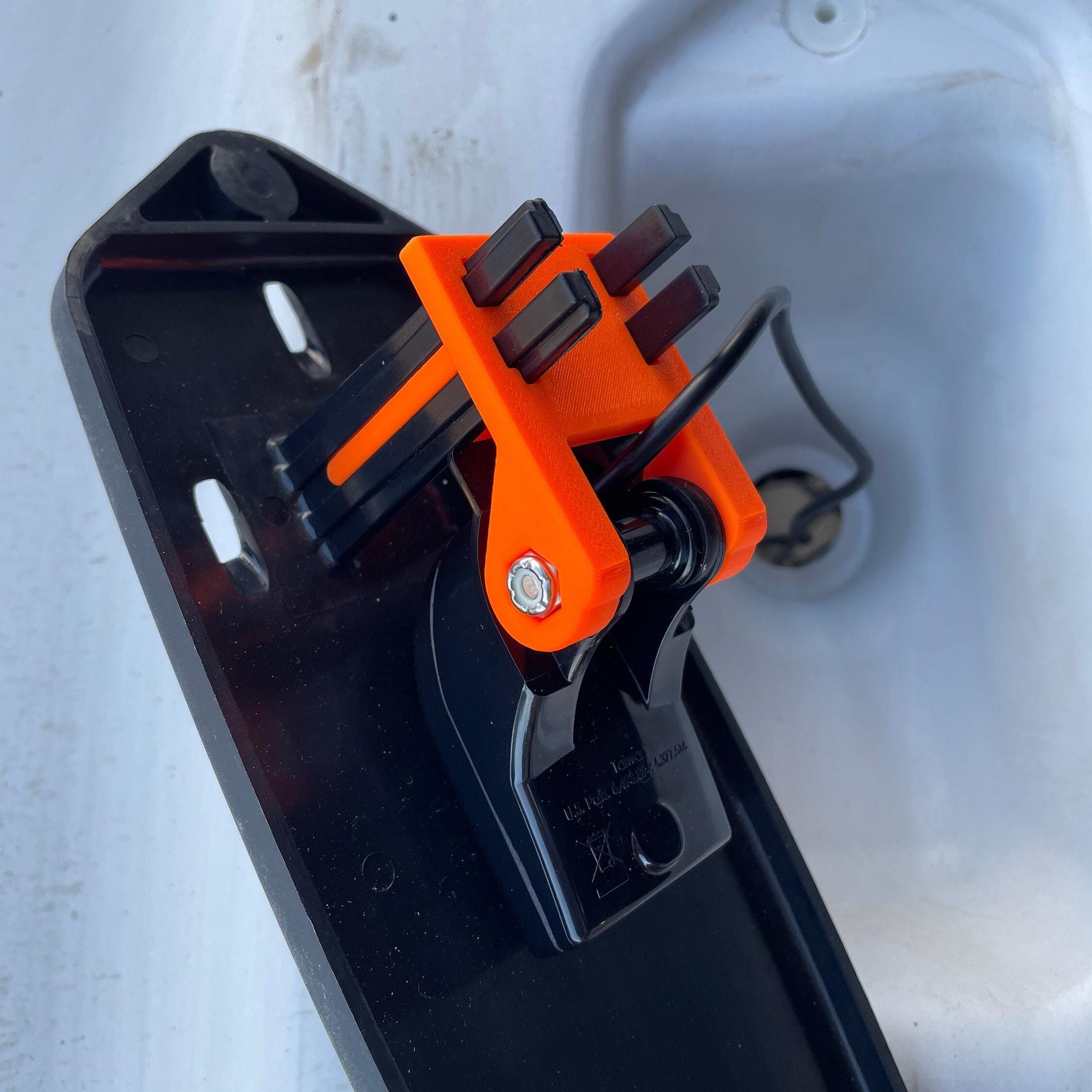 Listing photo: Garmin Dual Beam Transducer Mount for Hobie Kayaks, 3D Printed ABS Part