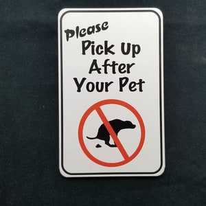 French/English Poop stoop and scoop lawn sign: dog waste pick up after your dog