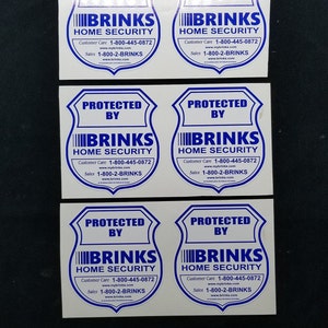 Autocollant de porte de fenêtre Brinks Home Alarm Security Surveillance