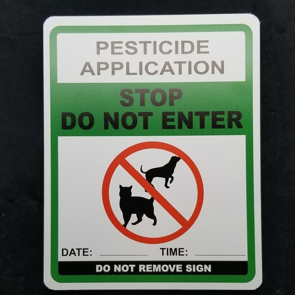 Pesticide in use NO PEEING poop keep lawn sign dog waste pick up after your pet