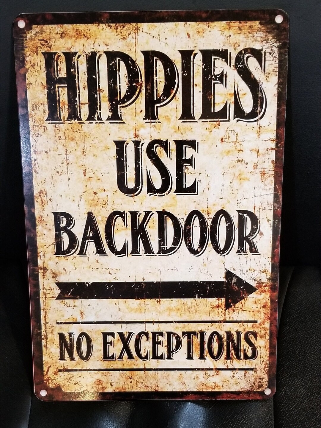 Hippies Use Backdoor Mancave Bar Sign Warning Directional - Etsy