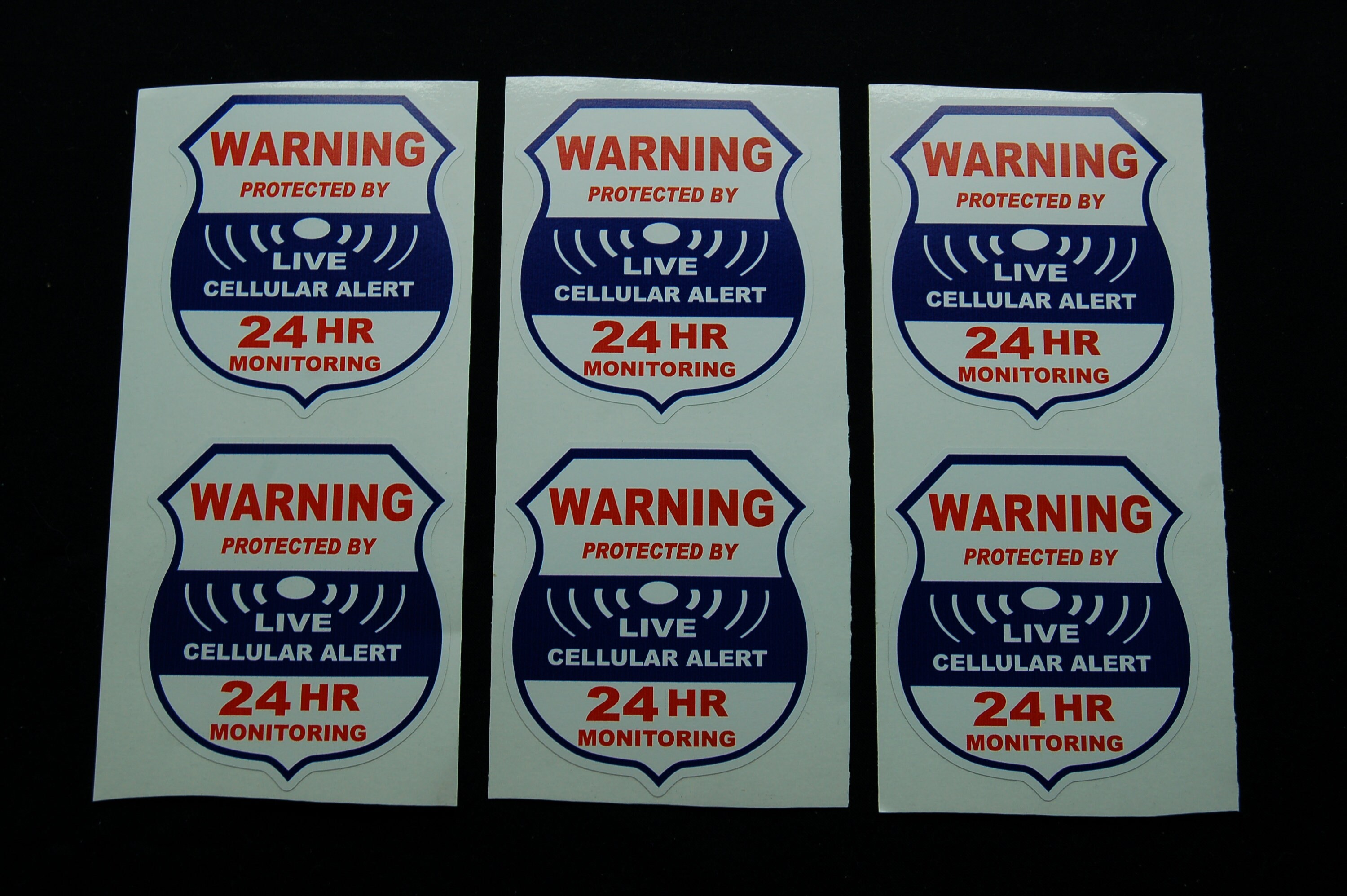6 Cellular Alert Live Home Alarm SECURITY SURVEILLANCE DECAL Window ...