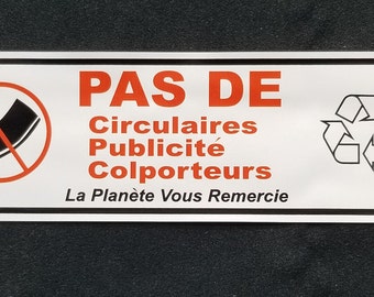 2 PAS De Circulaires Publicite Colporteurs No flyers leaflets soliciting  door or window stickers