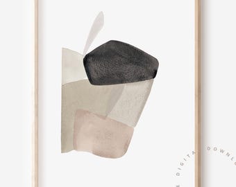 Decoración de pared con motivos de manzanas: estilo escandinavo, tonos neutros, lámina de frutas para la cocina (descarga digital).